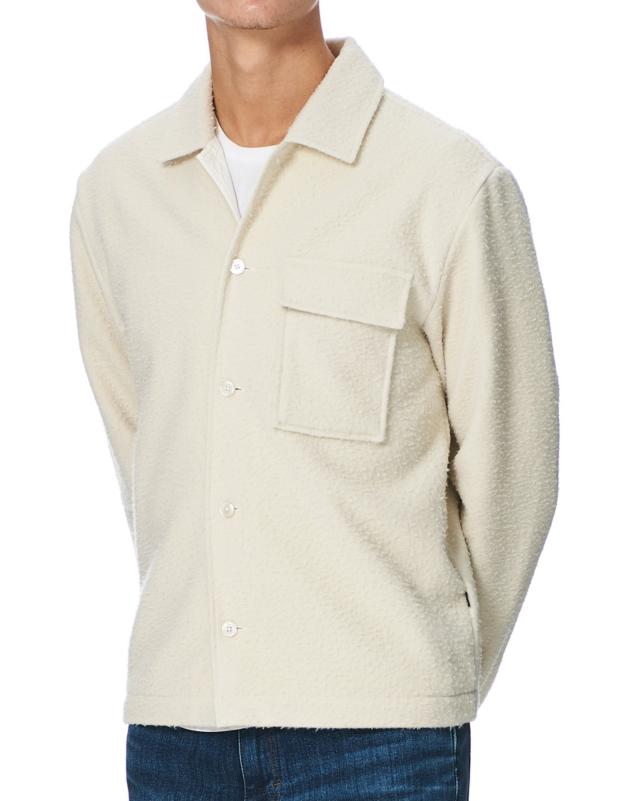 Homme | Pulls Et Tricots | BOSS BLACK | BOSS Nolan Boiled Wool Full Zip Sweater Open White