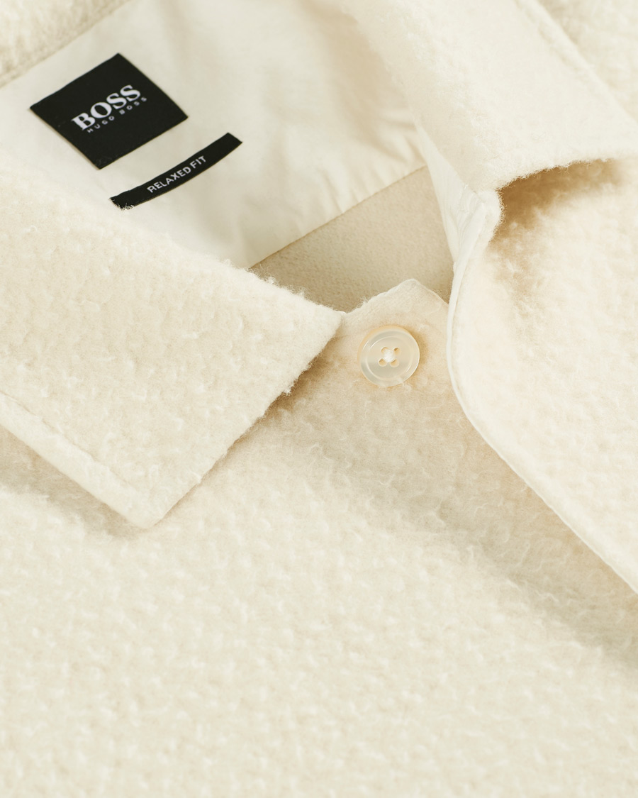 Homme | Pulls Et Tricots | BOSS BLACK | BOSS Nolan Boiled Wool Full Zip Sweater Open White