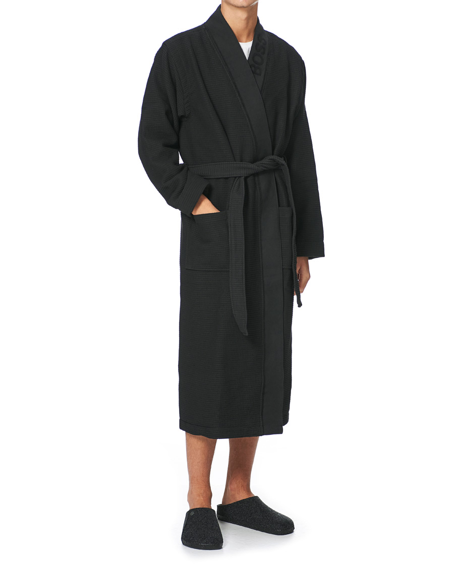 Homme | Peignoirs Et Pyjamas | BOSS BLACK | BOSS Waffle Kimono Black
