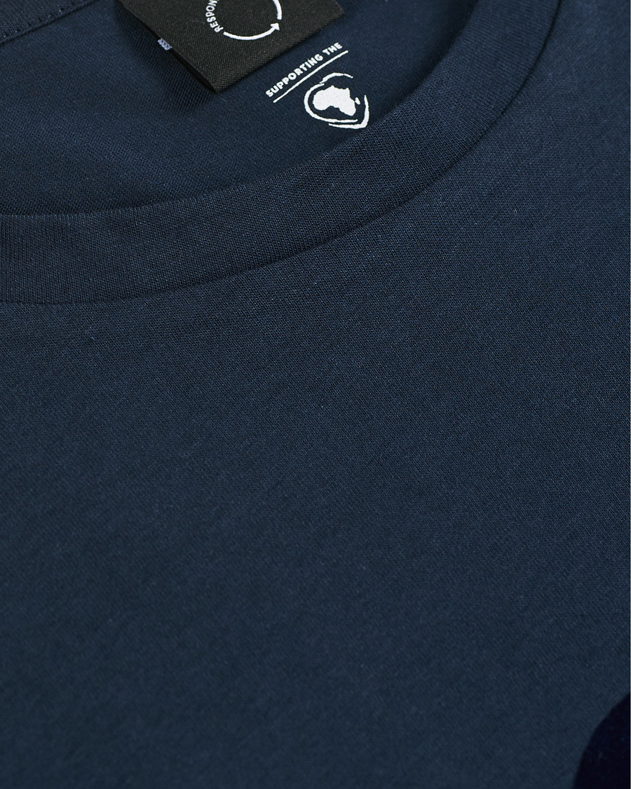 Homme | T-shirts | BOSS GREEN | BOSS Athleisure Velour Logo Crew Neck Tee Navy