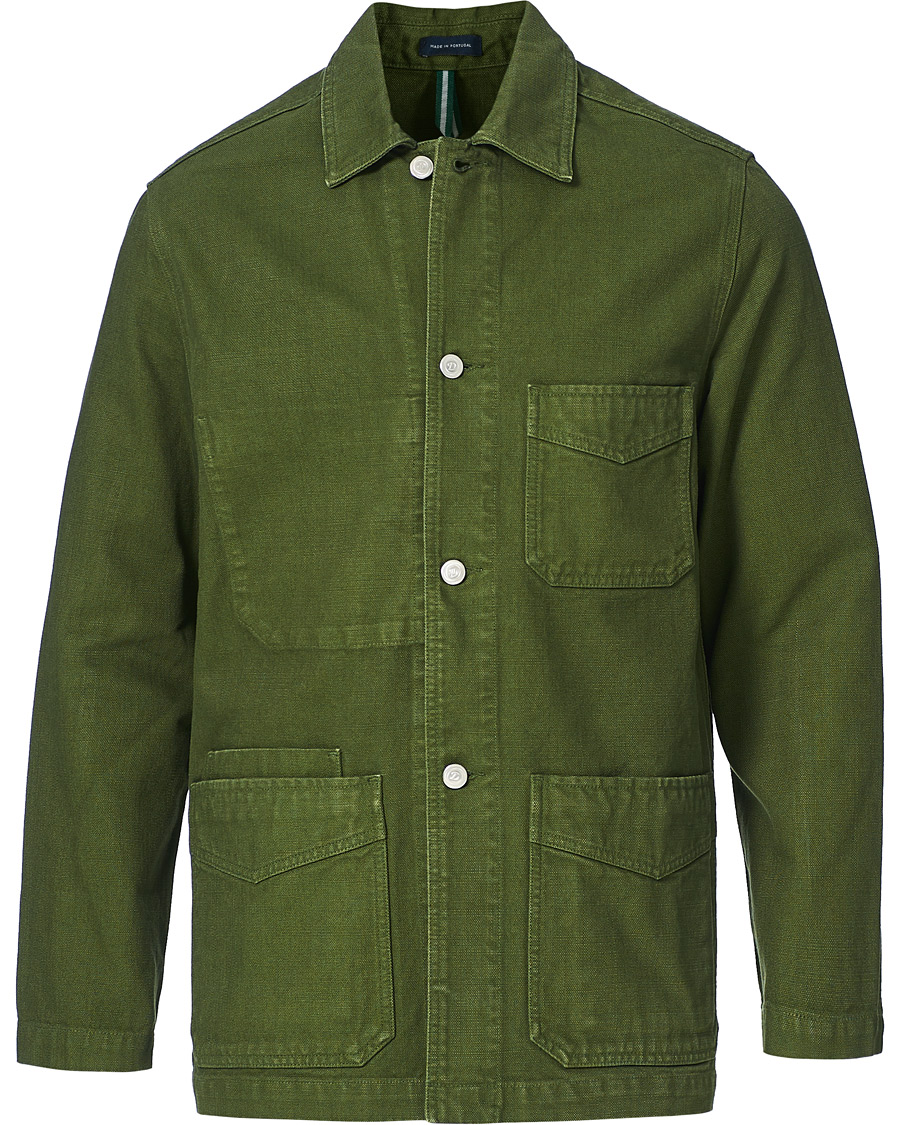 Homme | Manteaux Et Vestes | Drake's | Cotton Canvas Five Pocket Chore Jacket Green
