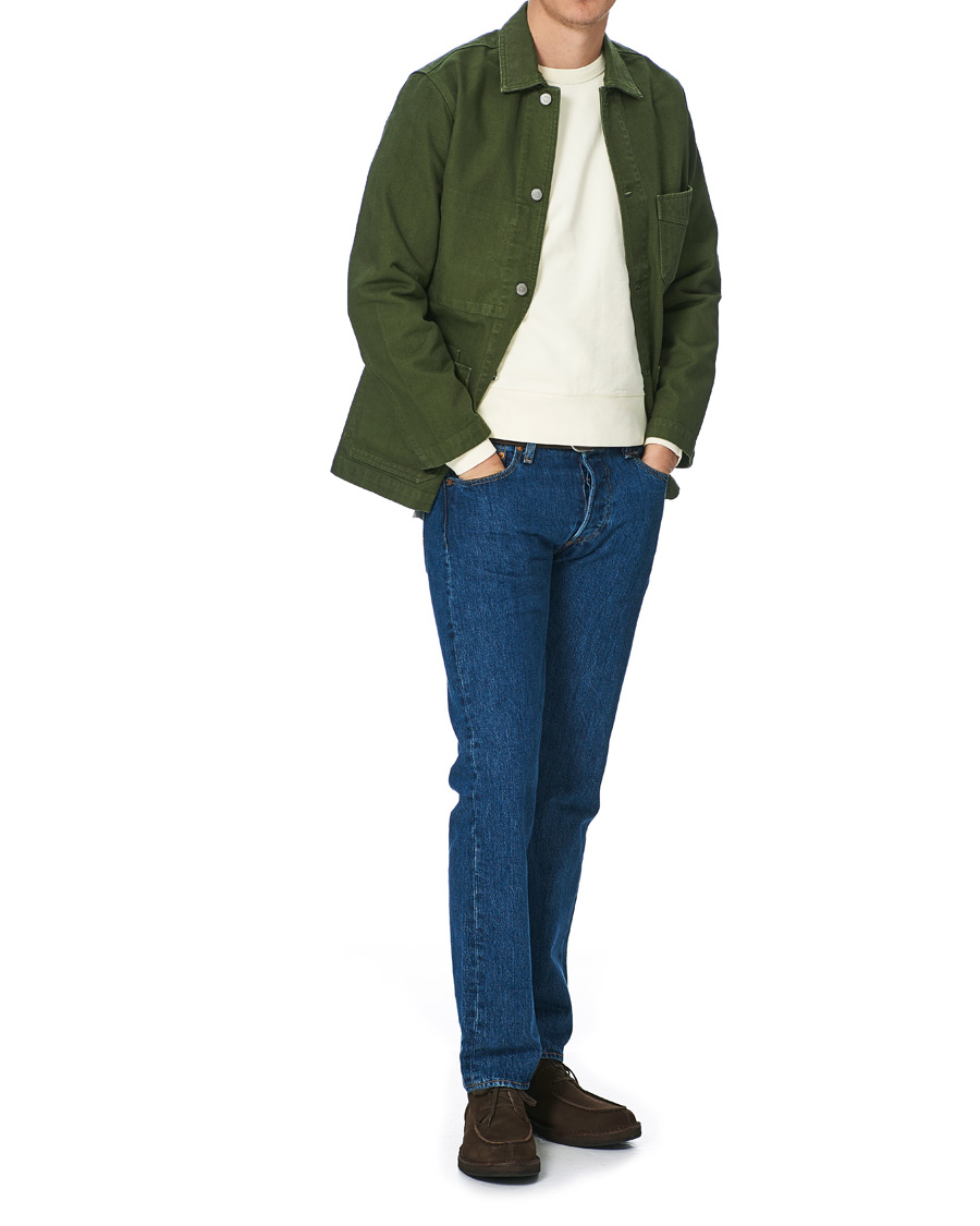 Homme | Manteaux Et Vestes | Drake's | Cotton Canvas Five Pocket Chore Jacket Green
