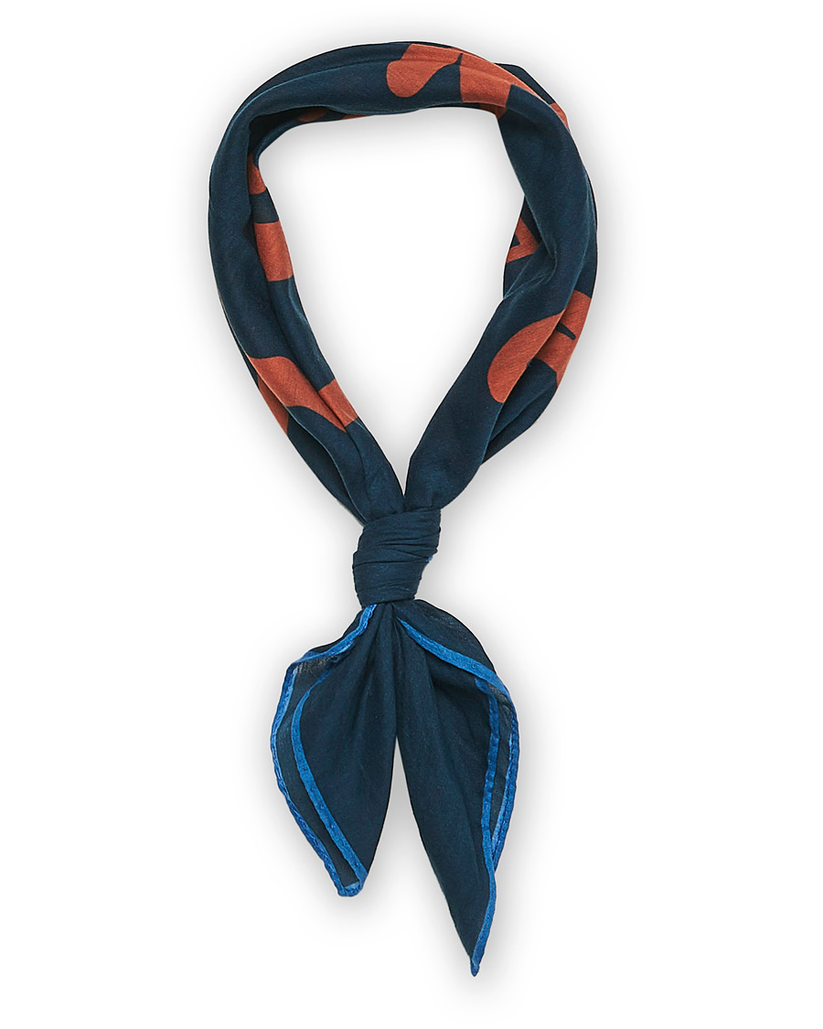 Homme | Drake's Archer Printed Cotton Bandana Navy | Drake's | Archer Printed Cotton Bandana Navy
