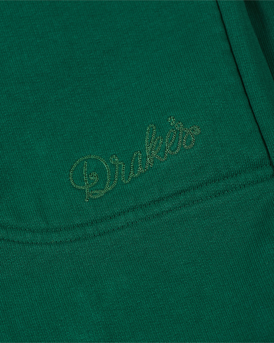 Heren | Broeken | Drake's | Cotton Jogging Bottoms Green