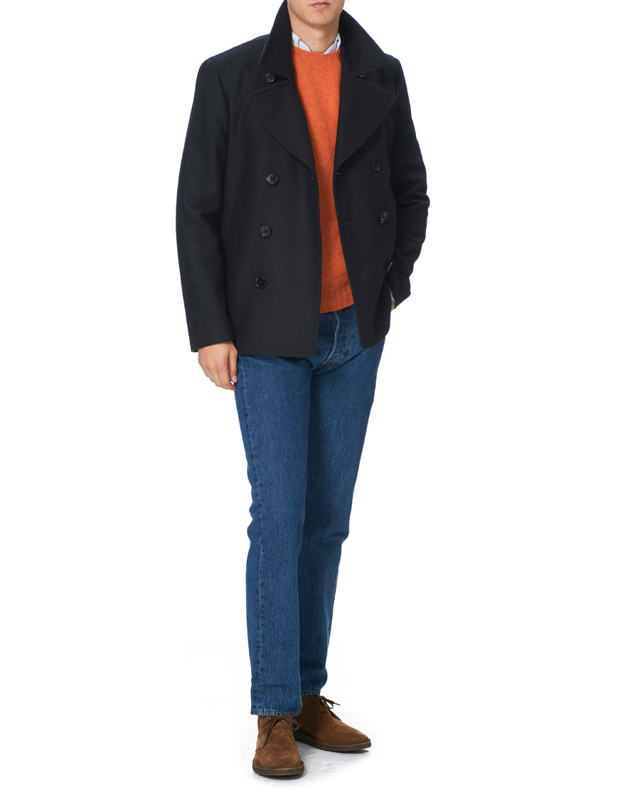 Homme | Pulls Et Tricots | Drake's | Shetland Crew Neck Jumper Orange Peel