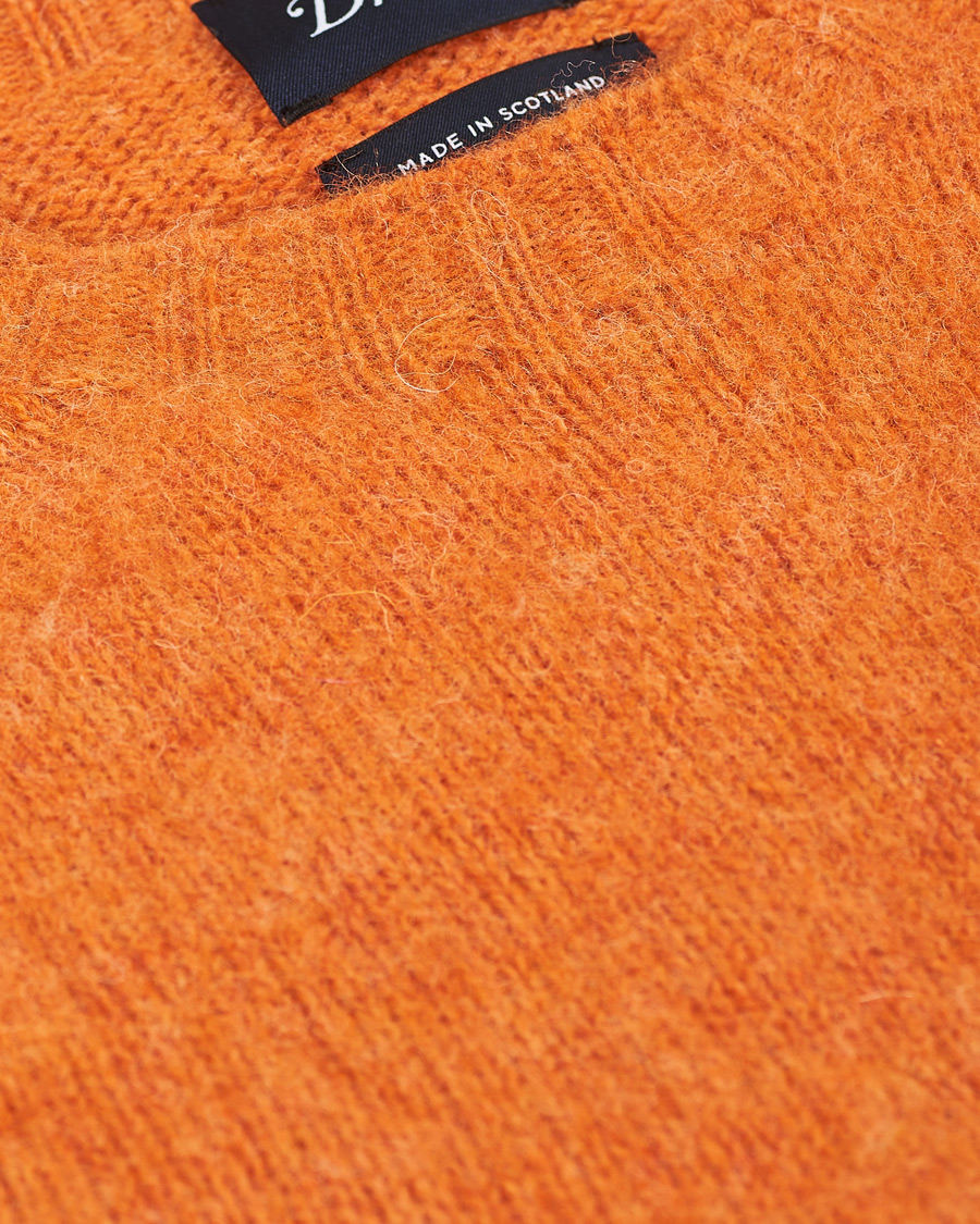 Homme | Pulls Et Tricots | Drake's | Shetland Crew Neck Jumper Orange Peel