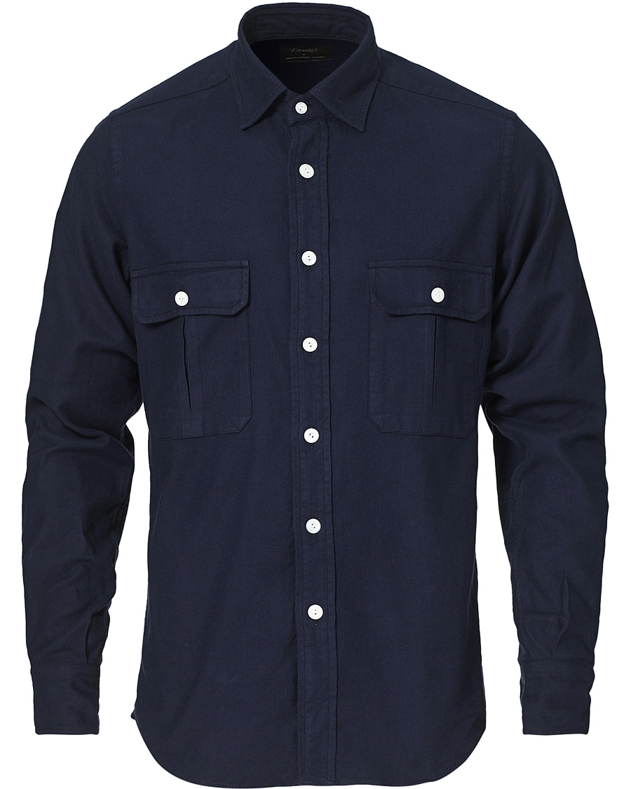 Homme | Chemises | Drake's | The Work Twill Shirt Navy