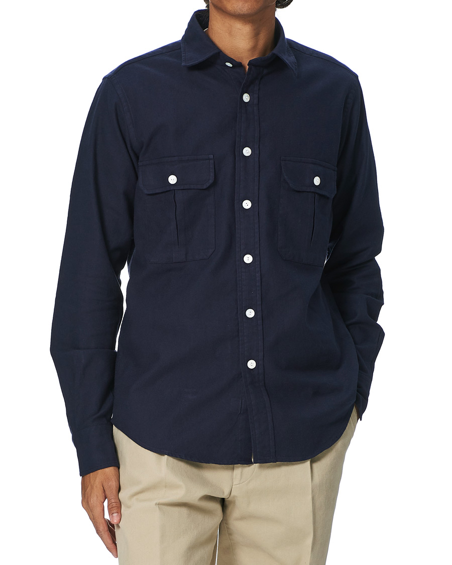 Homme | Chemises | Drake's | The Work Twill Shirt Navy