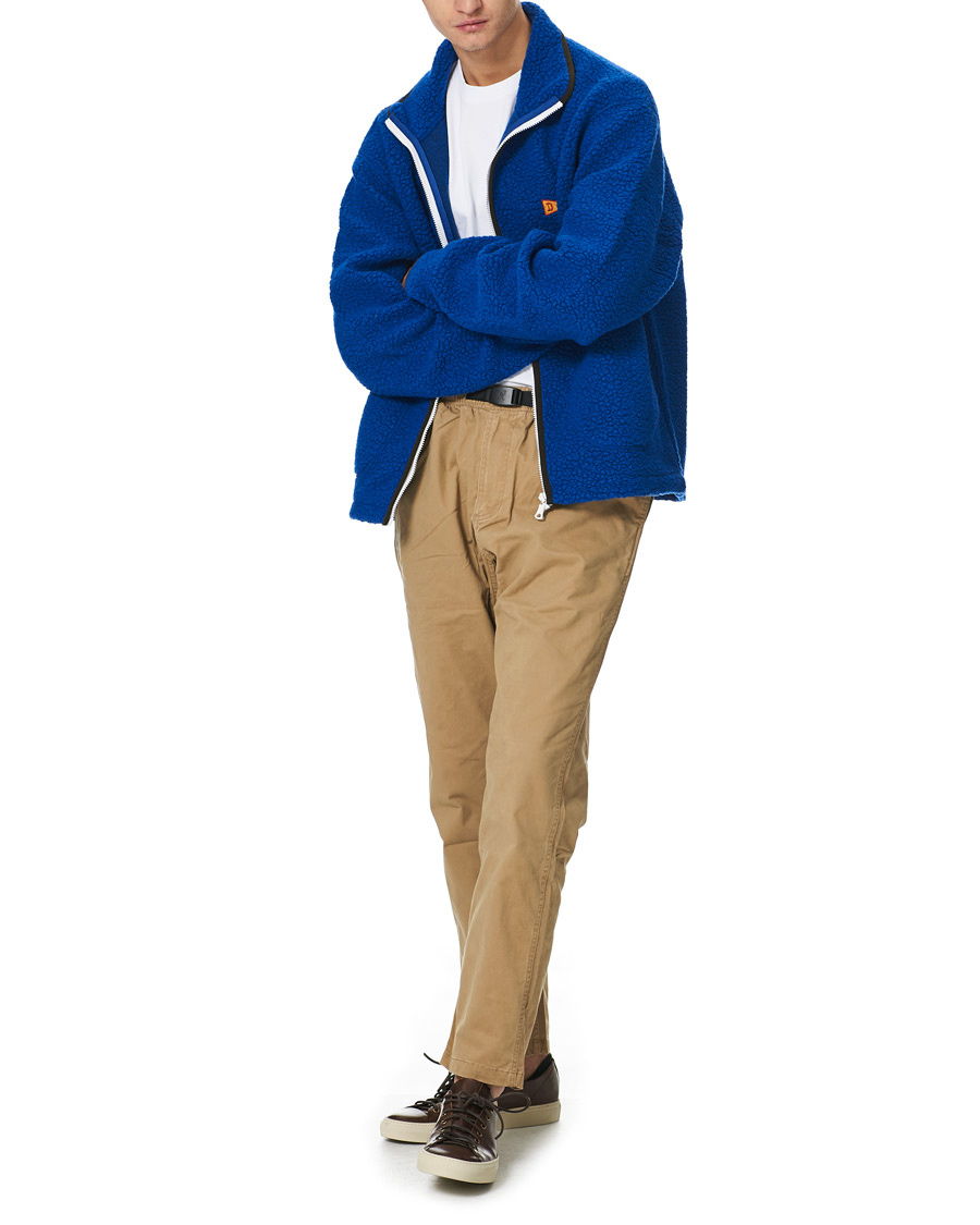 Homme | Pulls Et Tricots | Drake's | Rib BRib Bound Fleece Jacket Blue
