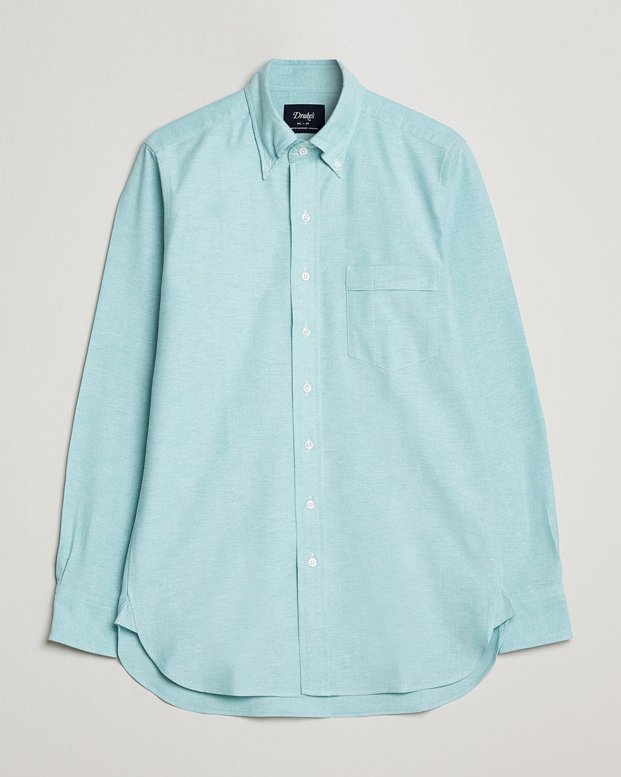 Homme | Chemises | Drake's | Button Down Oxford Shirt Light Green