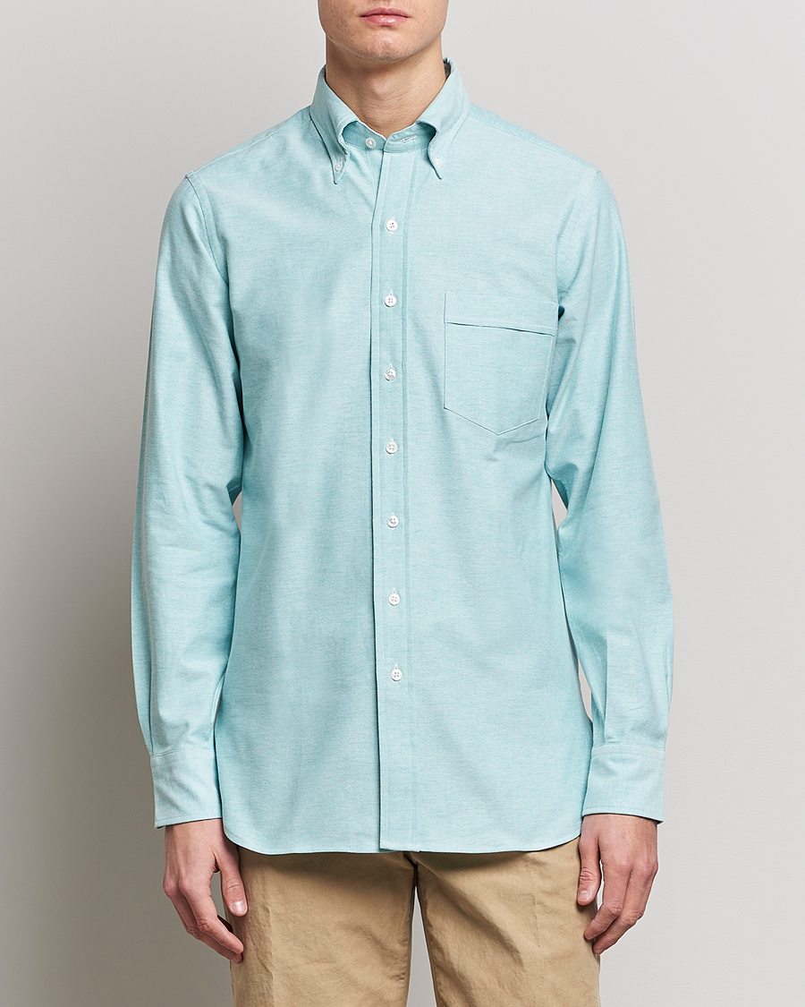 Homme | Chemises | Drake's | Button Down Oxford Shirt Light Green