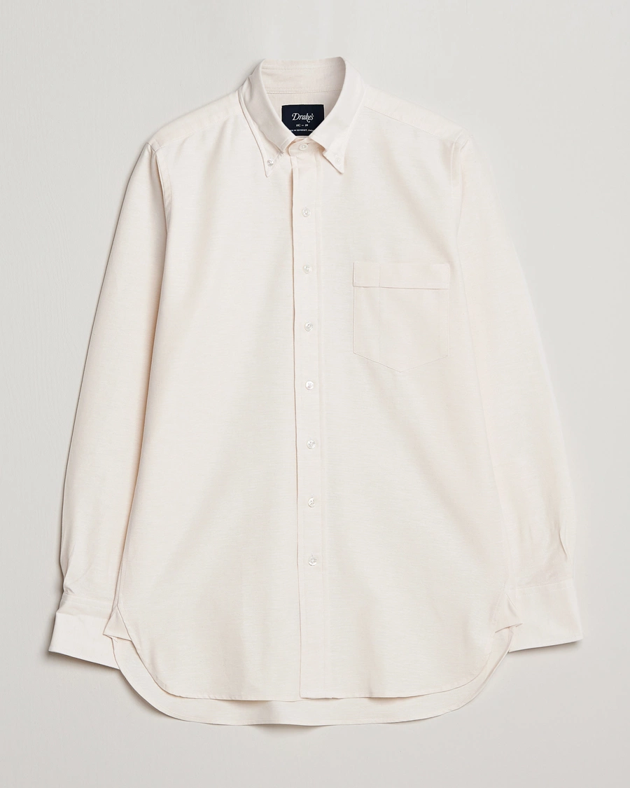 Heren | Overhemden | Drake's | Button Down Oxford Shirt Cream