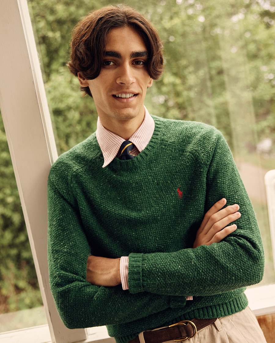 Homme | Chemises | Drake's | Striped Button Down Oxford Shirt White/Red