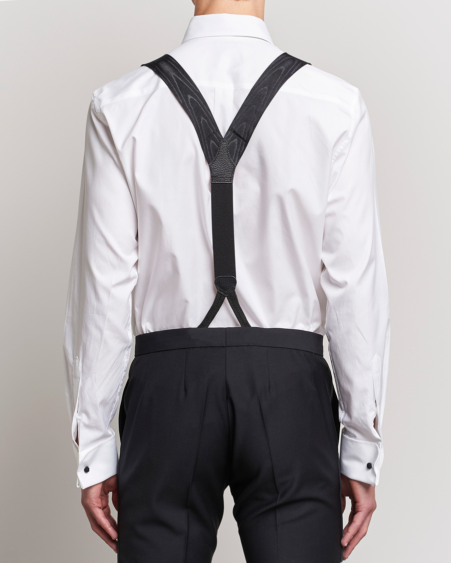 Homme | Albert Thurston Moiré Braces 40mm Black | Albert Thurston | Moiré Braces 40mm Black