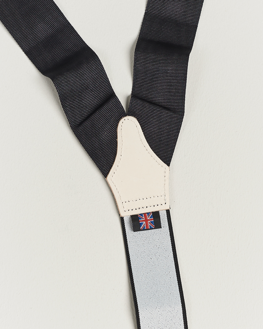 Homme | Albert Thurston Moiré Braces 40mm Black | Albert Thurston | Moiré Braces 40mm Black