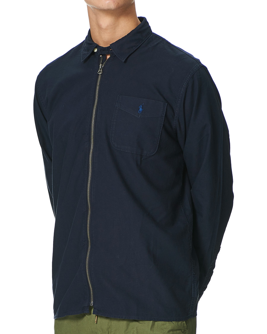 Homme | Chemises | Polo Ralph Lauren | Garment Dyed Oxford Full-Zip Overshirt RL Navy