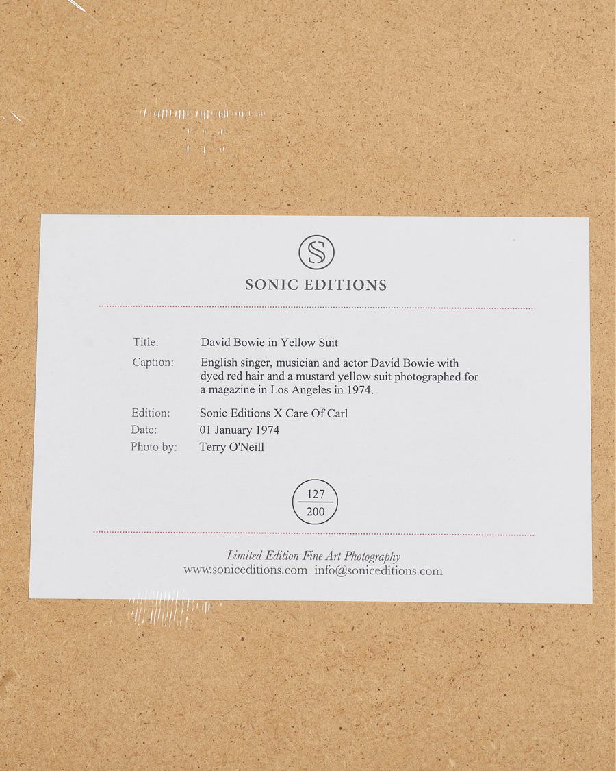 Homme | | Sonic Editions | Framed David Bowie In Yellow Suit