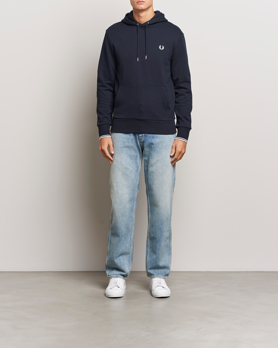 Heren | Truien | Fred Perry | Tipped Hoodie Navy