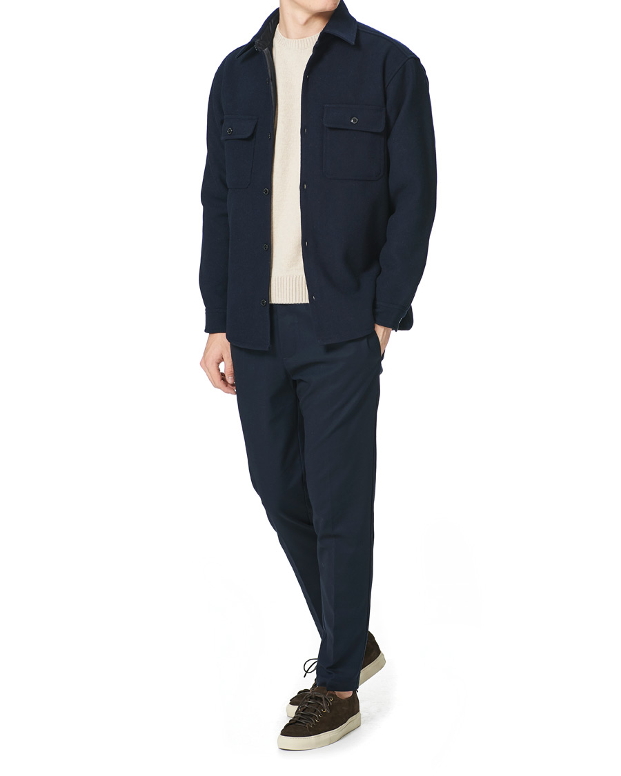 Homme | Pantalons | Samsøe Samsøe | Samsøe & Samsøe Smithy Organic Cotton Drawstring Trousers Sky Captain