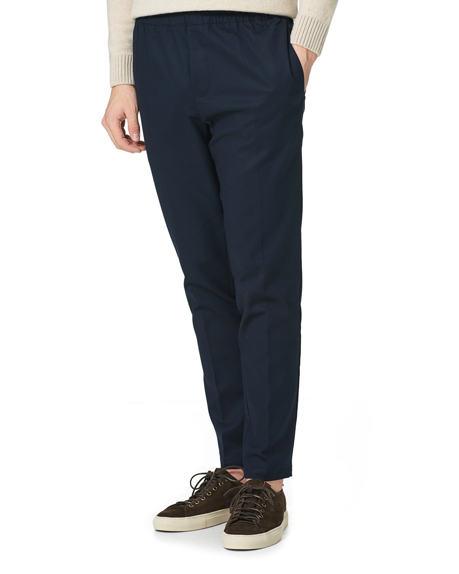 Homme | Pantalons | Samsøe Samsøe | Samsøe & Samsøe Smithy Organic Cotton Drawstring Trousers Sky Captain