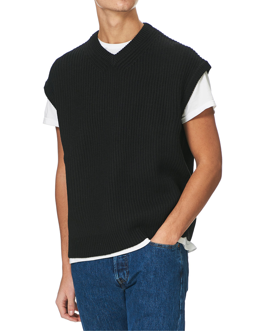 Homme | Pulls Et Tricots | Samsøe Samsøe | Samsøe & Samsøe Anders Knitted Wool Vest Black