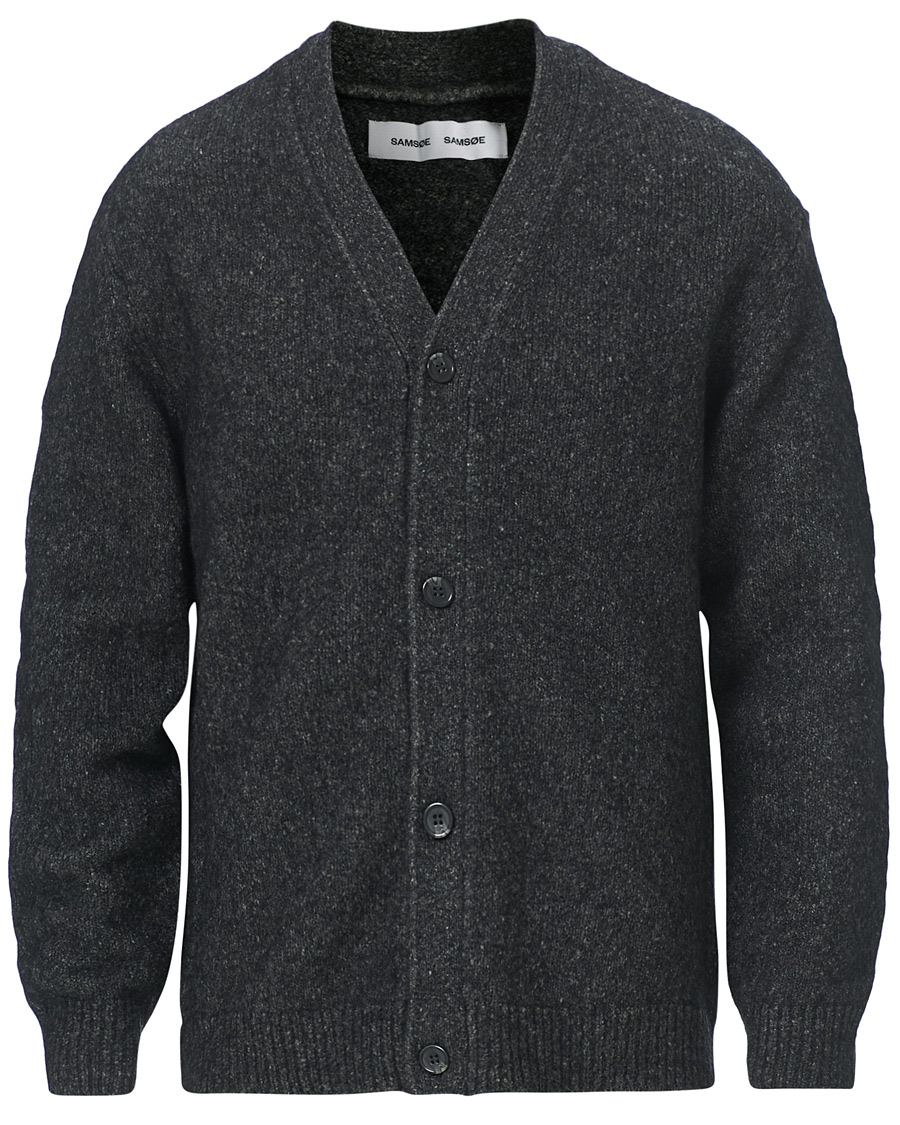 Homme | Pulls Et Tricots | Samsøe Samsøe | Samsøe & Samsøe Alter Merino Wool Cardigan Dark Grey Mel