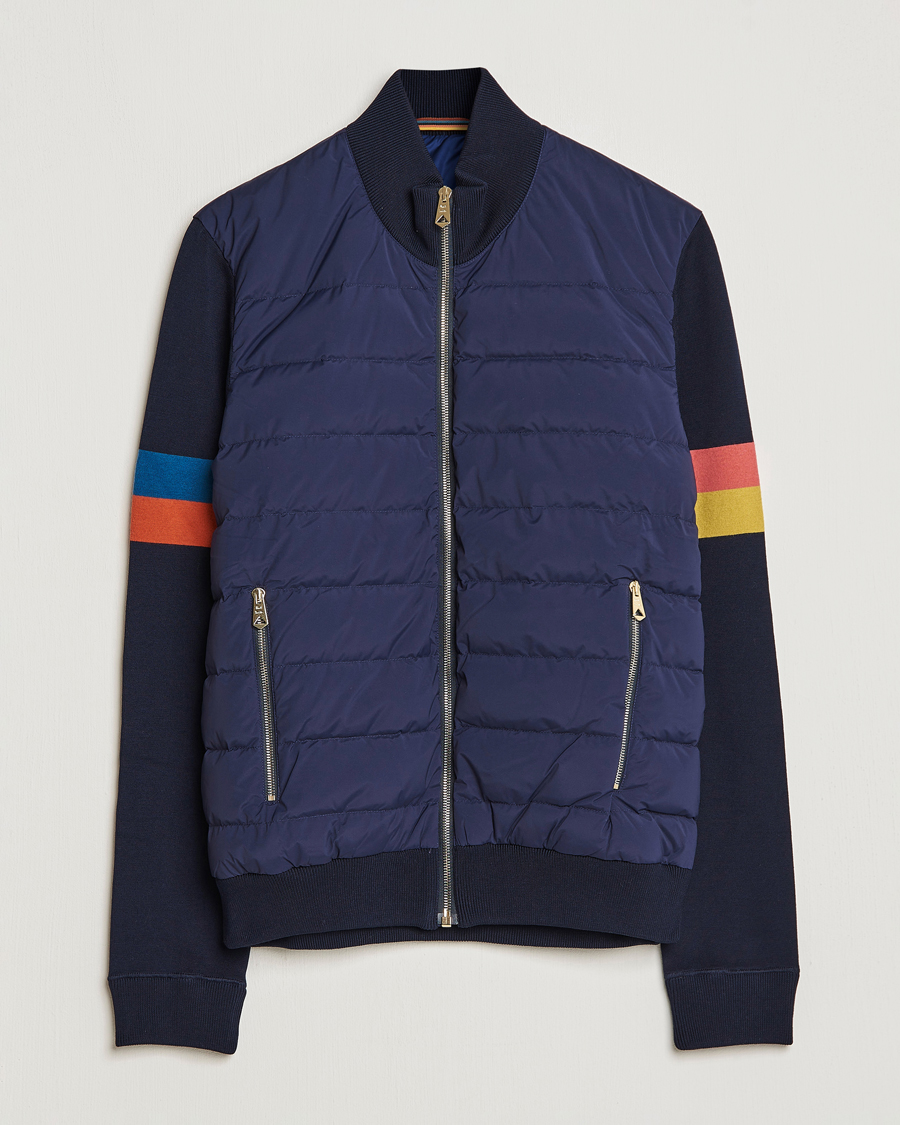 Heren | Jassen | Paul Smith | Knitted Hybrid Down Jacket Navy