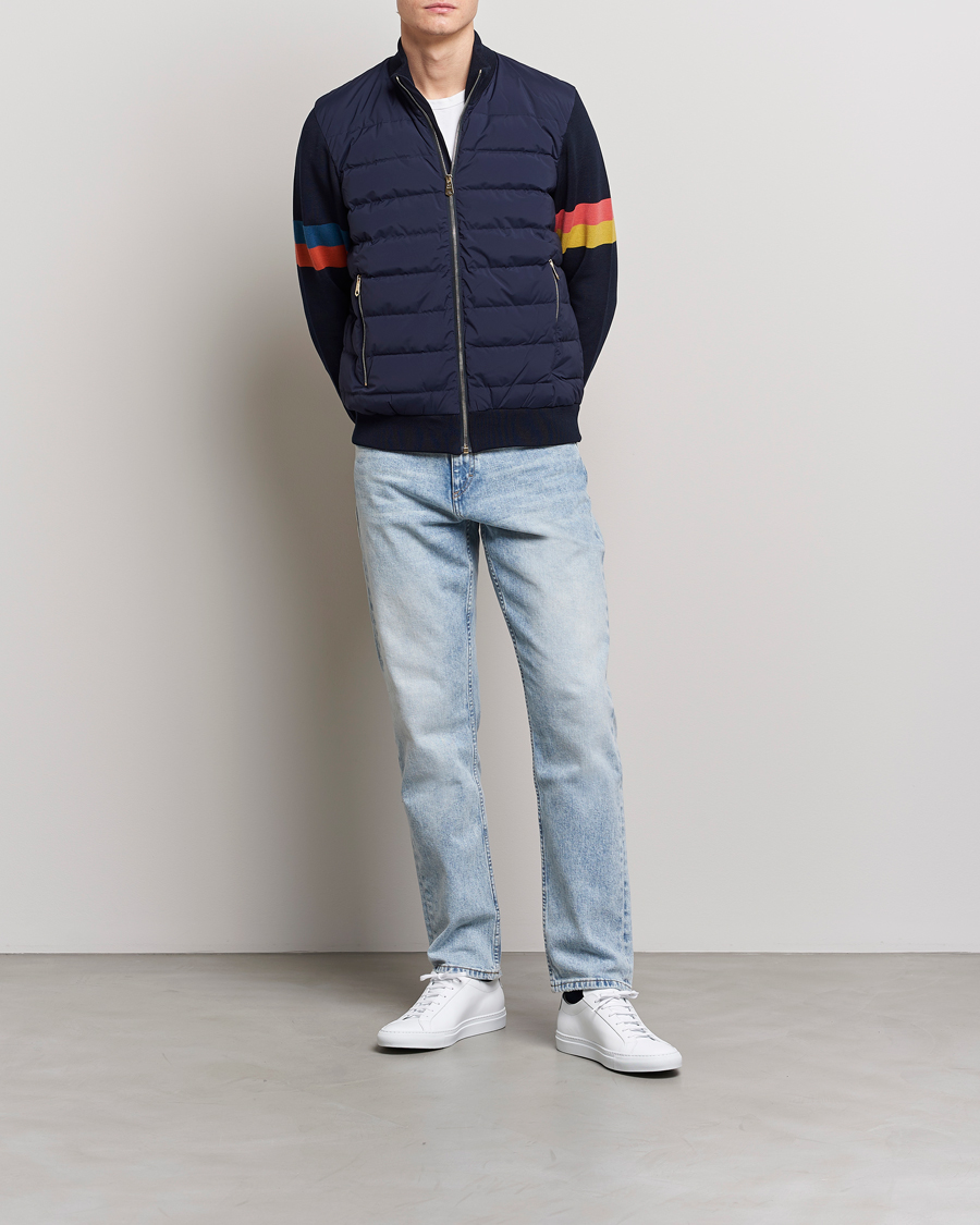 Heren | Jassen | Paul Smith | Knitted Hybrid Down Jacket Navy