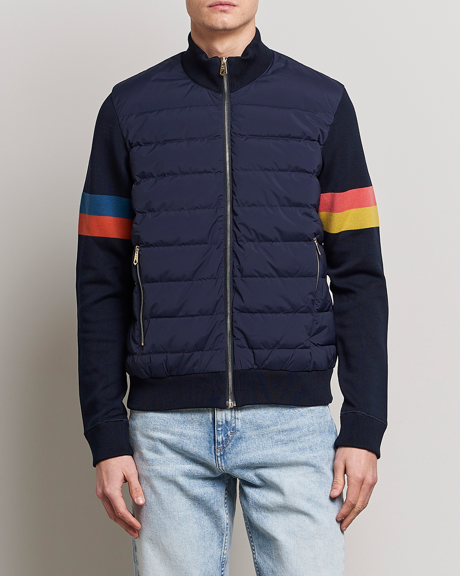Heren | Jassen | Paul Smith | Knitted Hybrid Down Jacket Navy