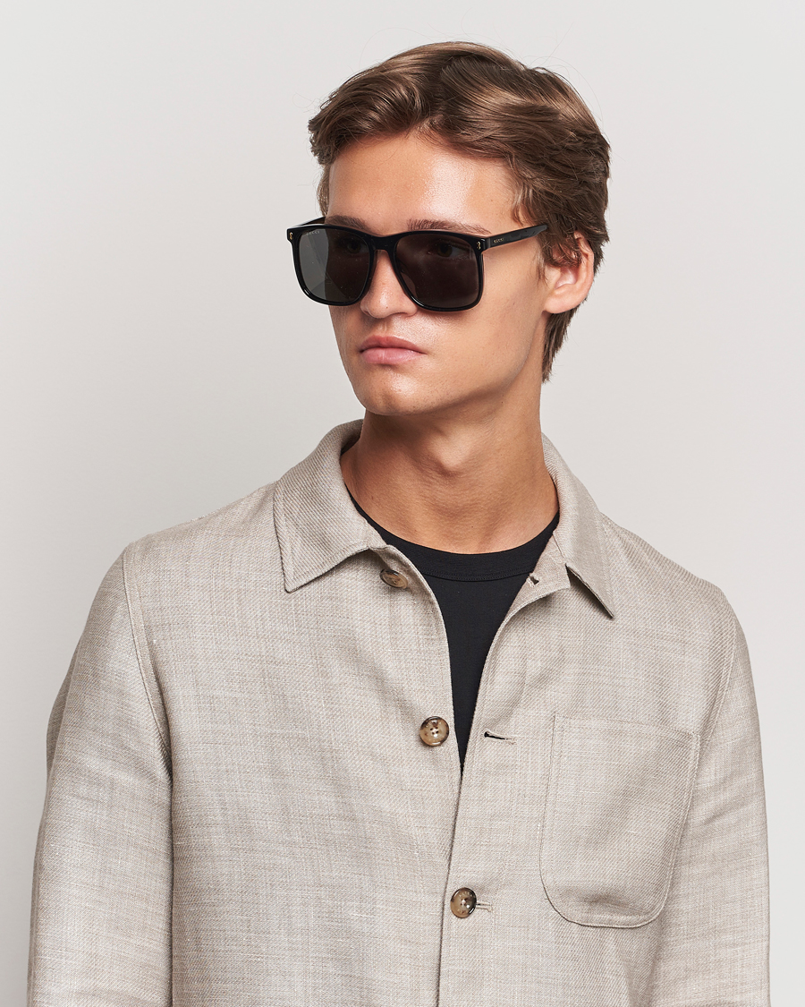 Homme | Gucci GG1041S Sunglasses Black Grey | Gucci | GG1041S Sunglasses Black Grey