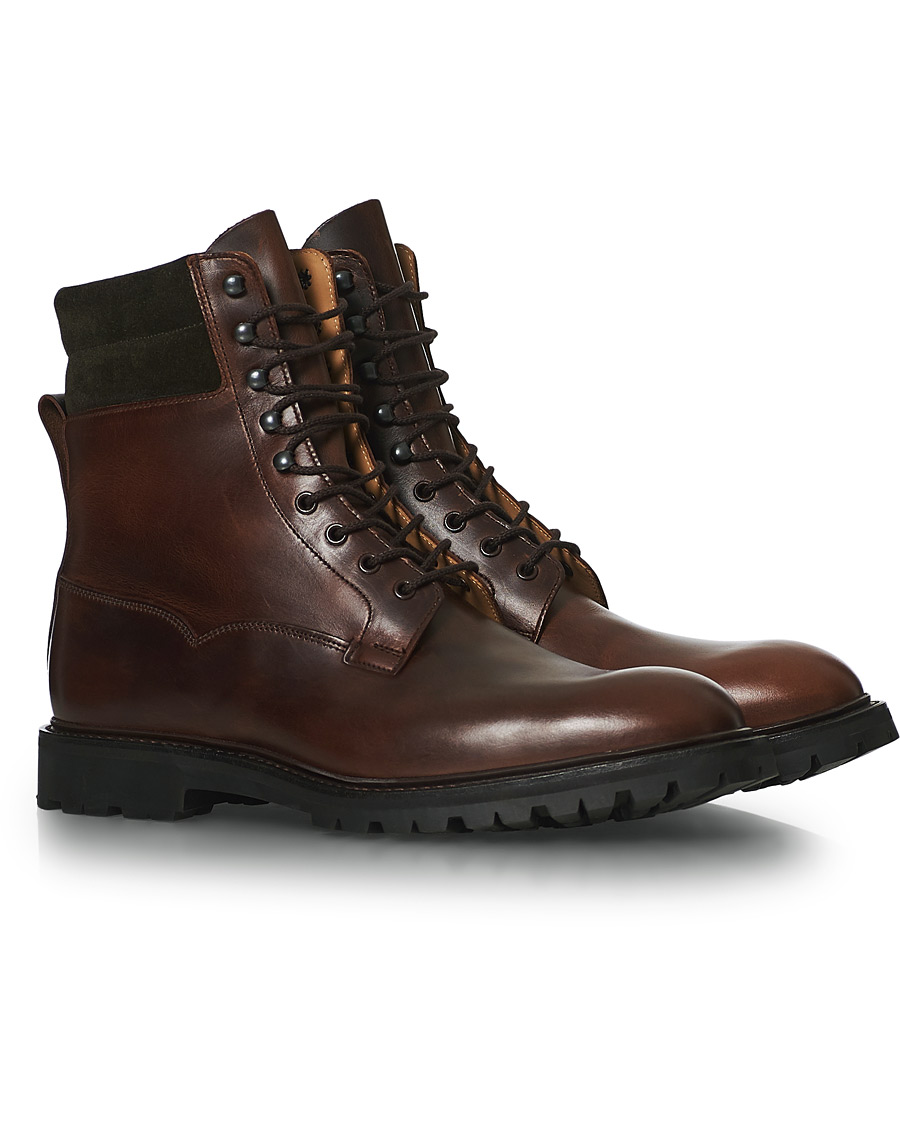 Homme | Crockett & Jones Ross Boot Vibram Sole Dark Brown Waxed Calf | Crockett & Jones | Ross Boot Vibram Sole Dark Brown Waxed Calf