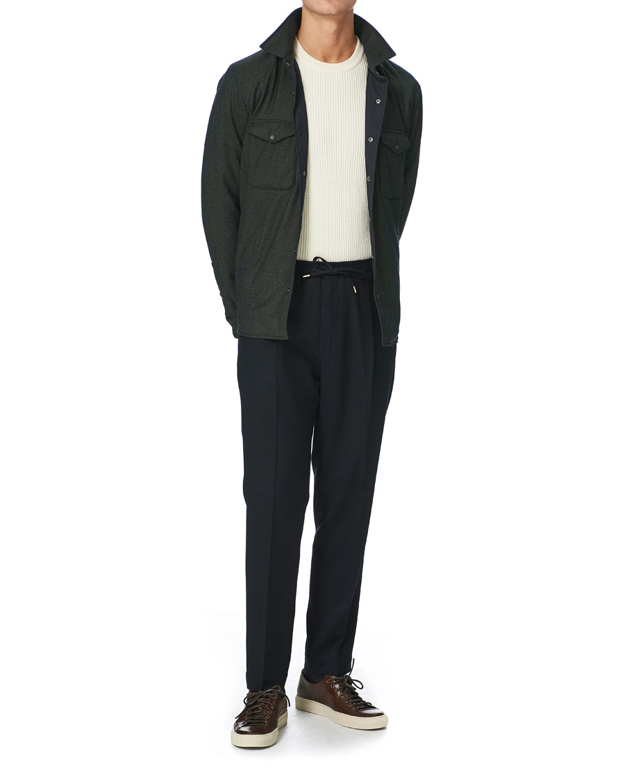 Homme | Pantalons | Briglia 1949 | Wimbeldon Drawstring Flannel Trousers Navy