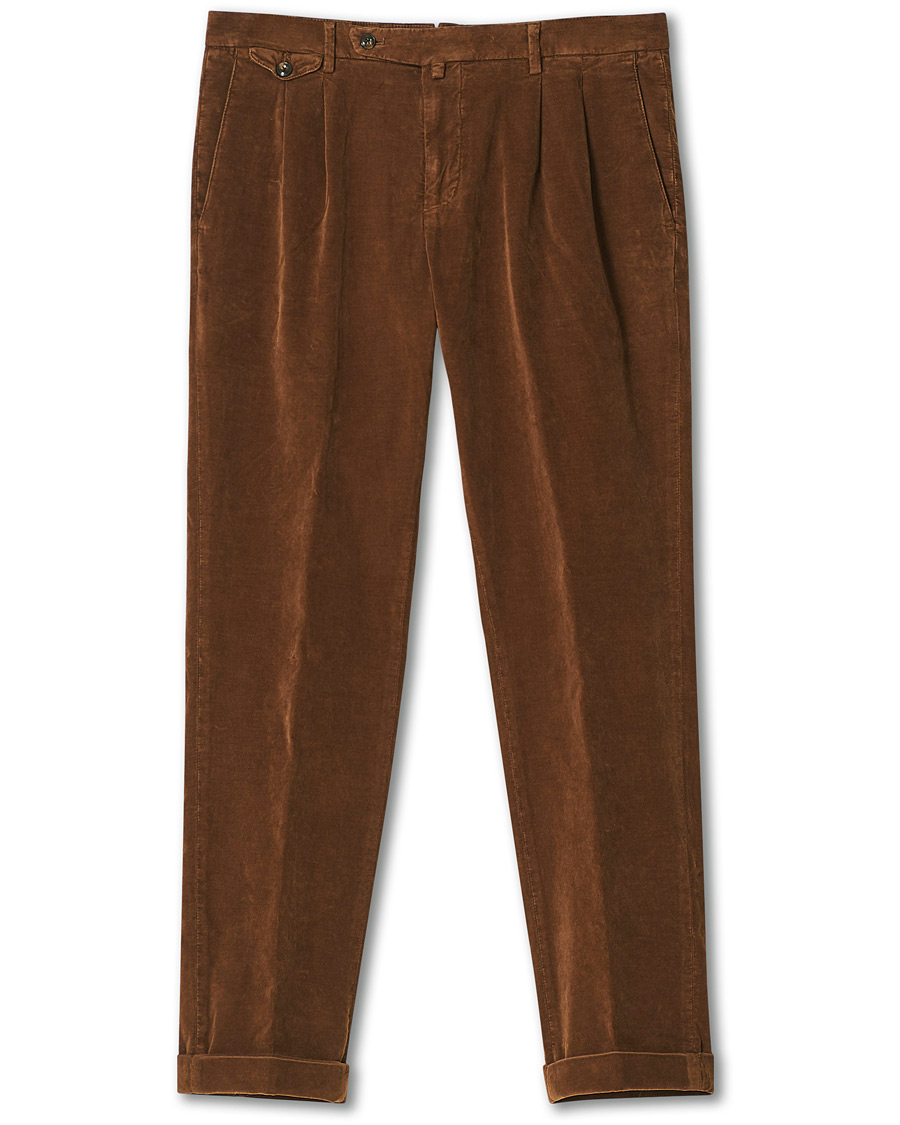 Homme | Pantalons | Briglia 1949 | Easy Fit Velour Trousers Marrone
