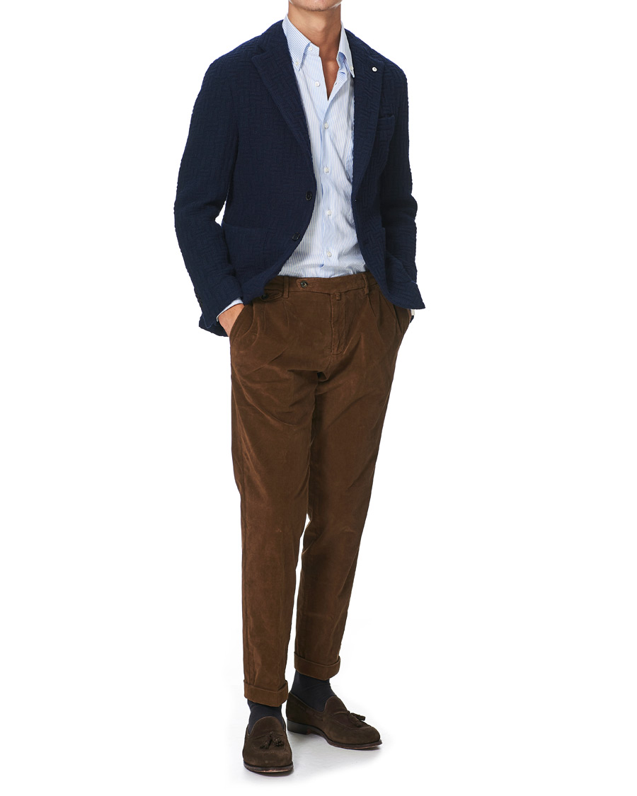 Homme | Pantalons | Briglia 1949 | Easy Fit Velour Trousers Marrone