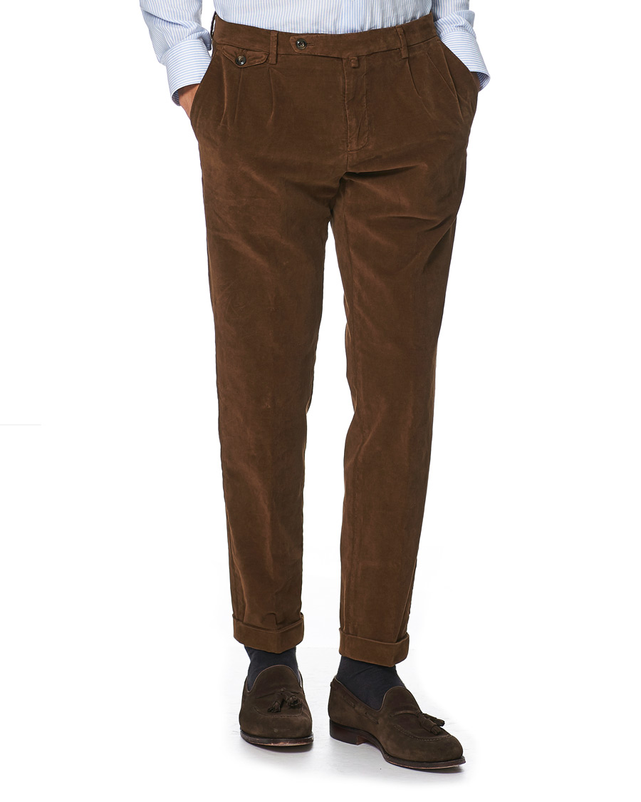 Homme | Pantalons | Briglia 1949 | Easy Fit Velour Trousers Marrone