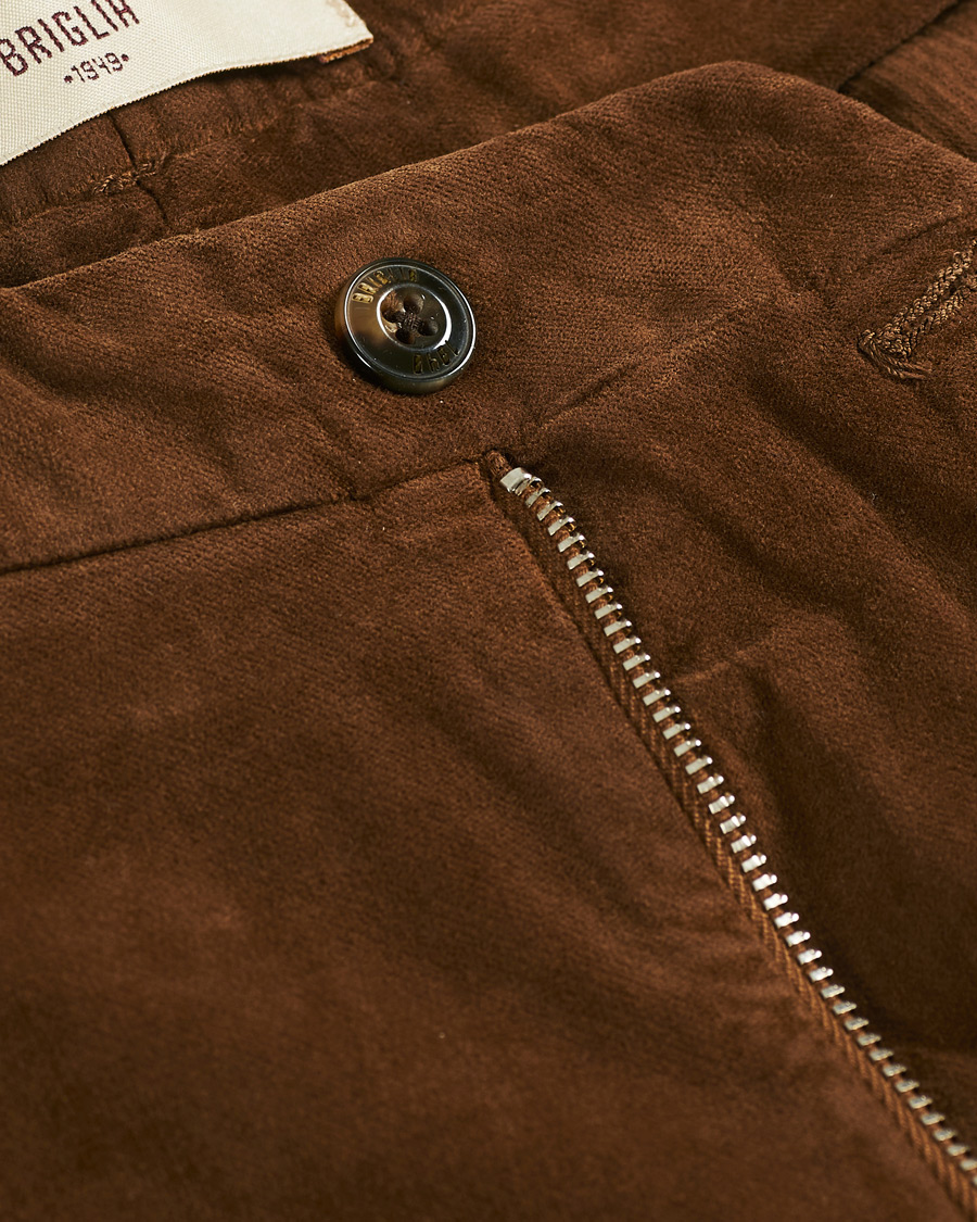 Homme | Pantalons | Briglia 1949 | Easy Fit Velour Trousers Marrone