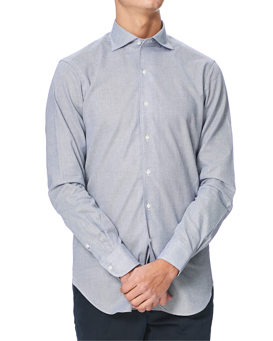 Homme | Chemises | Kamakura Shirts | Slim Fit One Piece Collar Shirt Blue