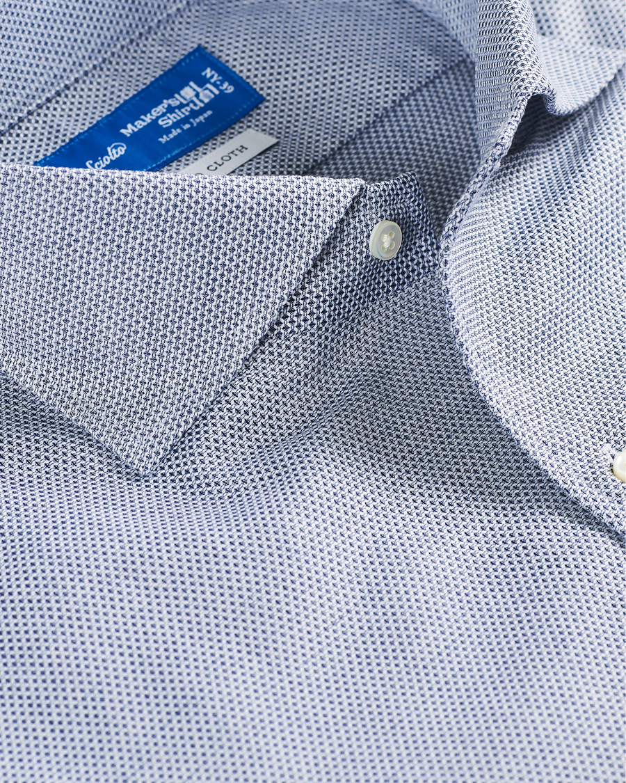 Homme | Chemises | Kamakura Shirts | Slim Fit One Piece Collar Shirt Blue