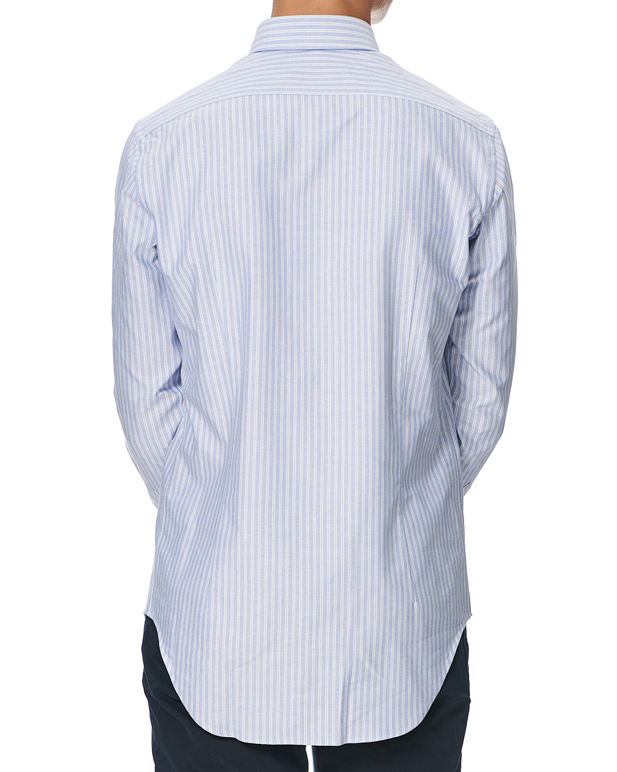 Homme | Chemises | Kamakura Shirts | Slim Fit Striped Oxford Shirt Blue/White
