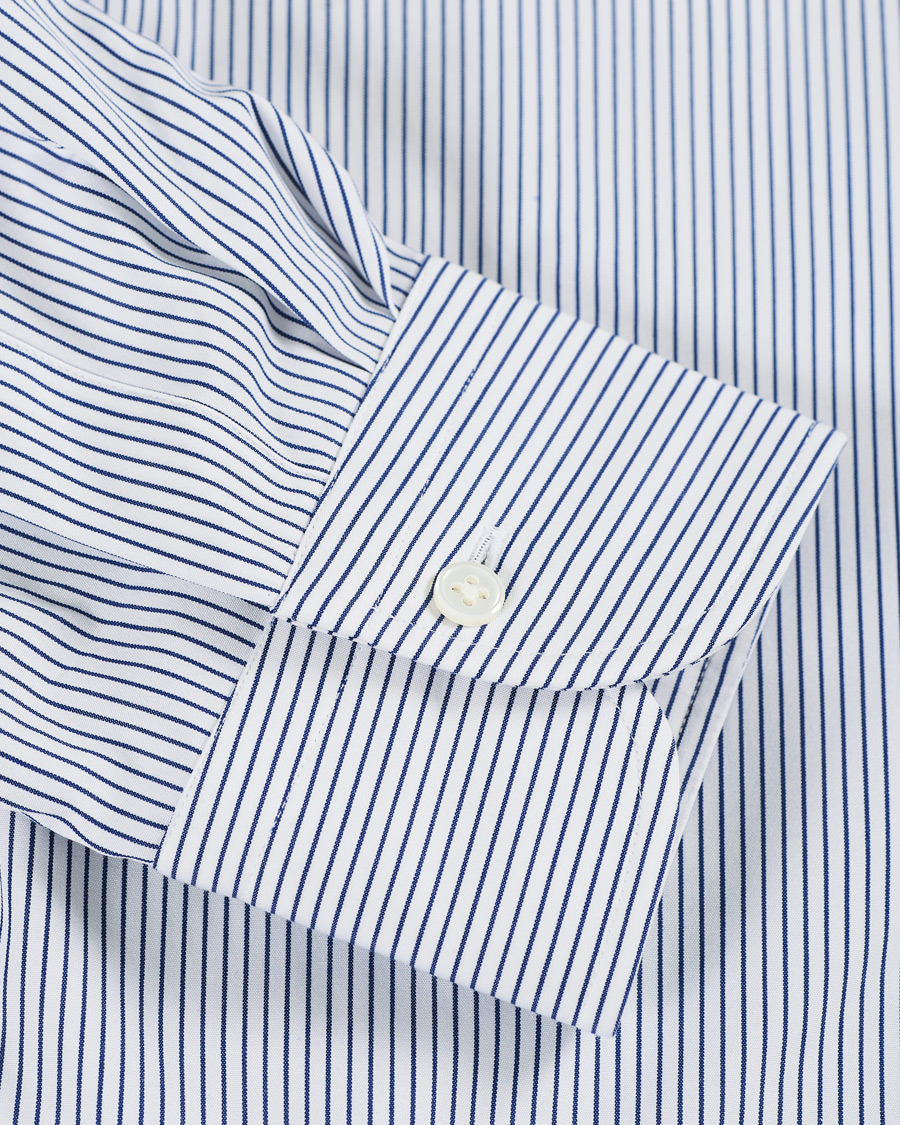 Homme | Chemises | Kamakura Shirts | Slim Fit Broadcloth Shirt Blue Stripe