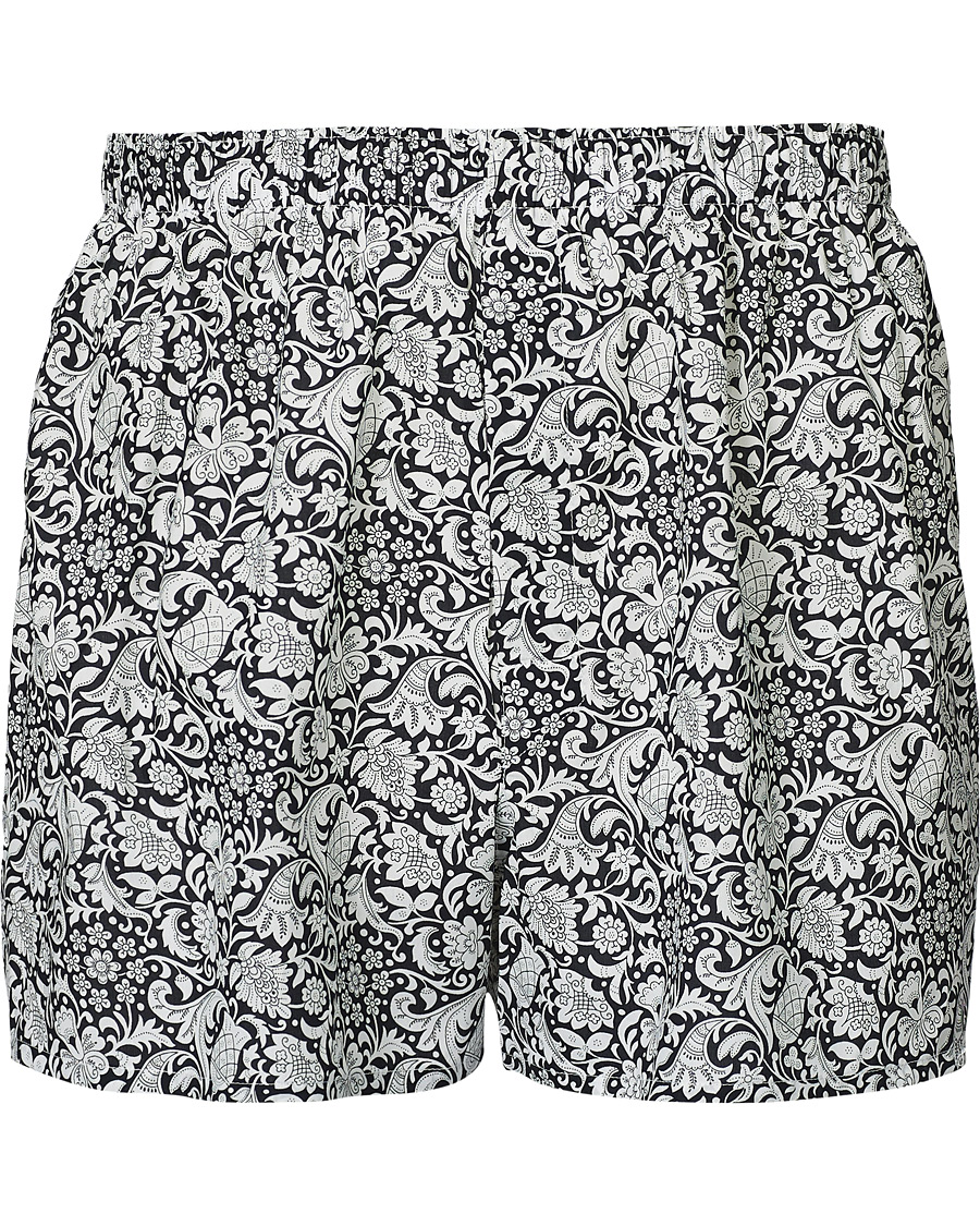 Homme | Sous-Vêtements Et Chaussettes | Sunspel | Liberty Mono Floral Printed Boxershorts Black/White