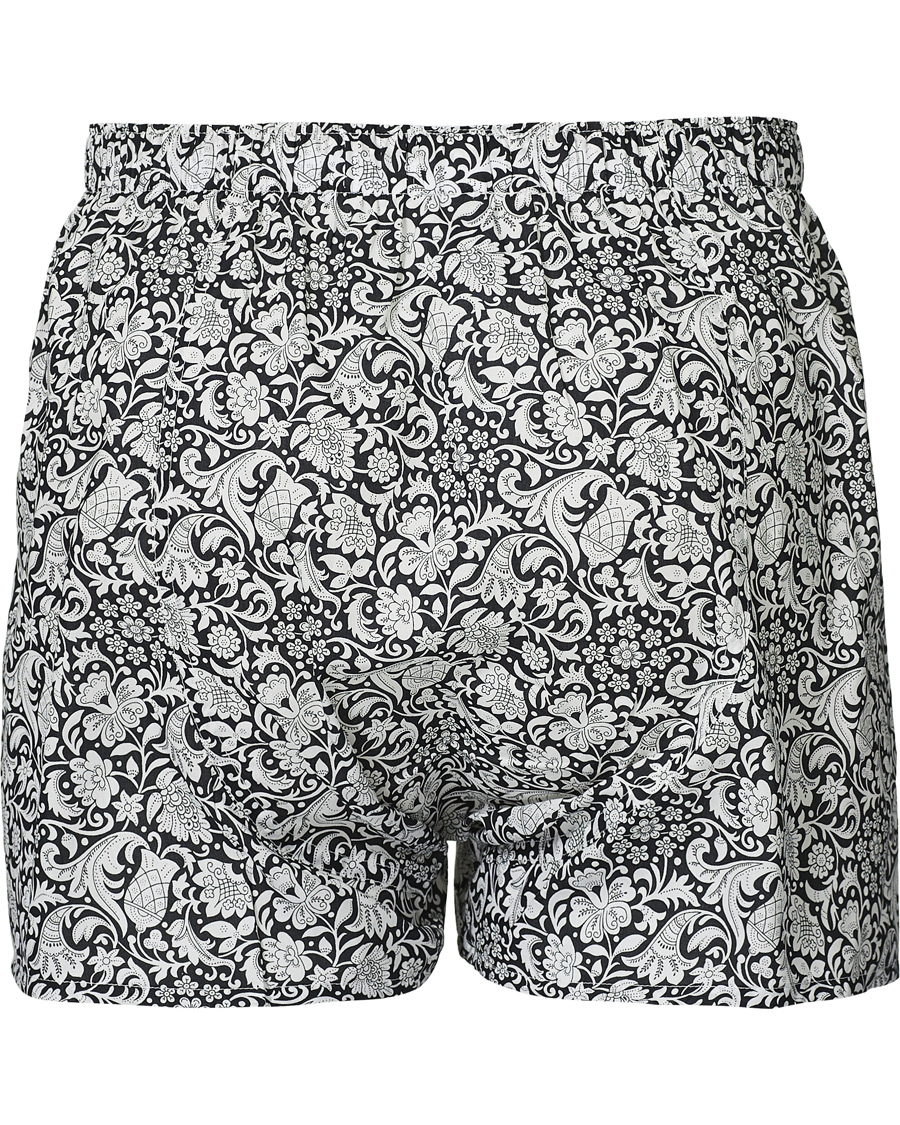 Homme | Sous-Vêtements Et Chaussettes | Sunspel | Liberty Mono Floral Printed Boxershorts Black/White