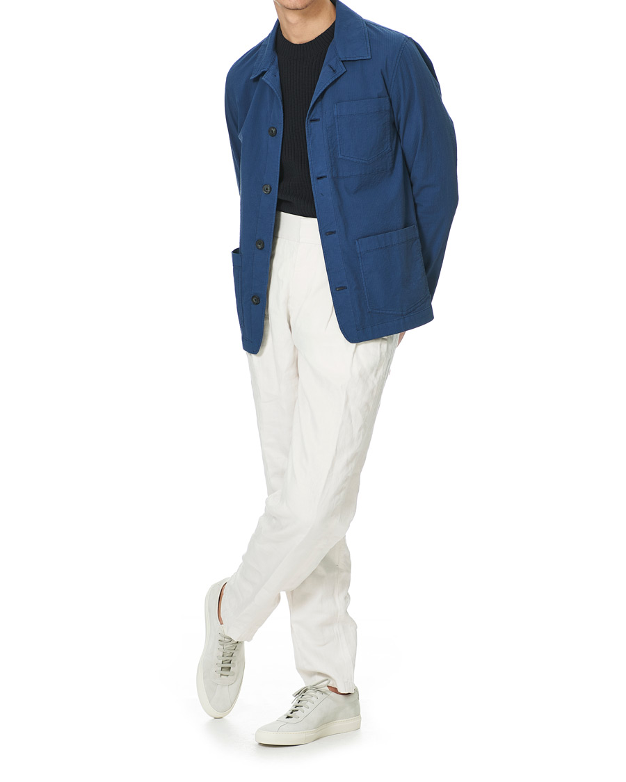 Homme | Chemises | Altea | Seersucker Overshirt Navy