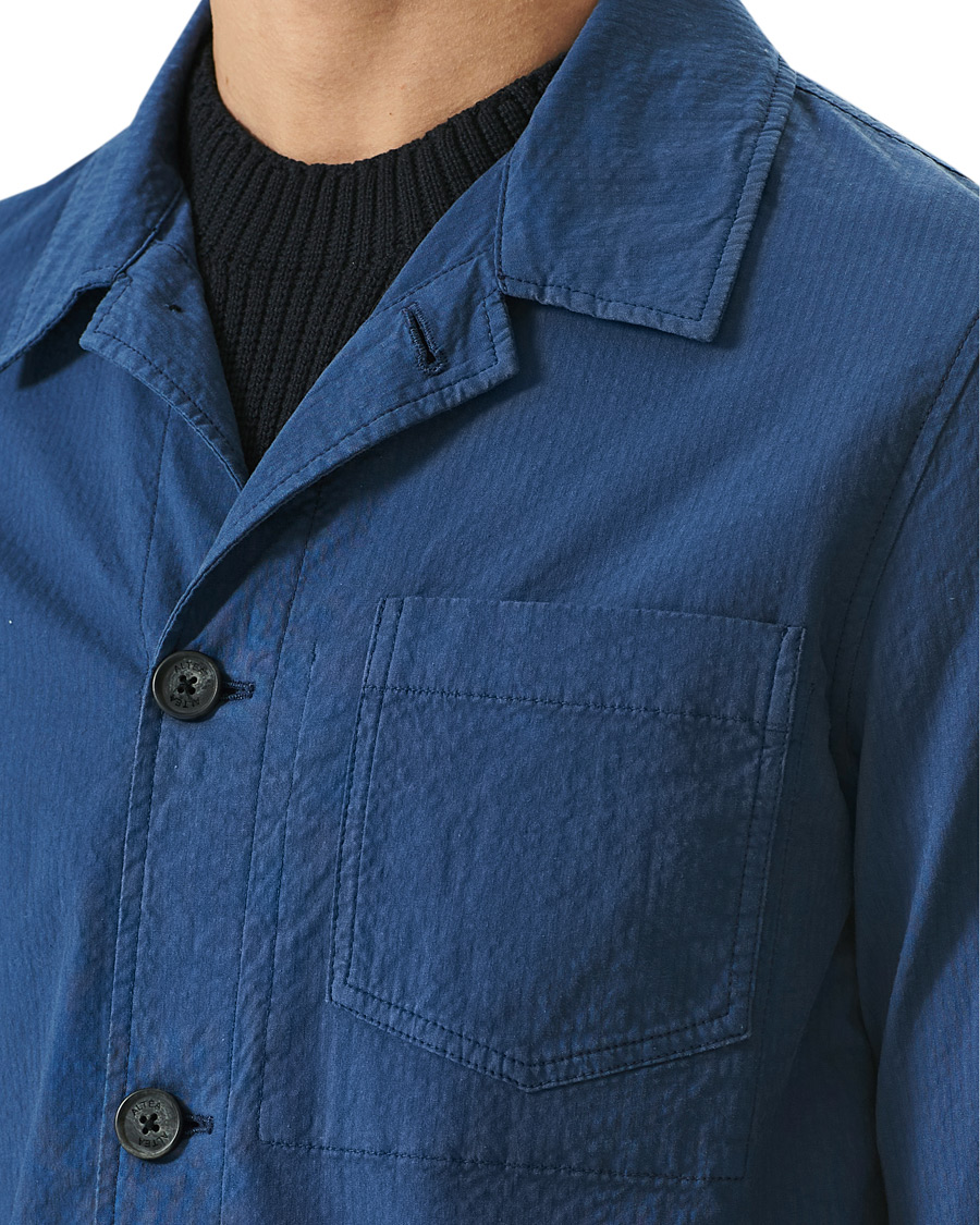 Homme | Chemises | Altea | Seersucker Overshirt Navy