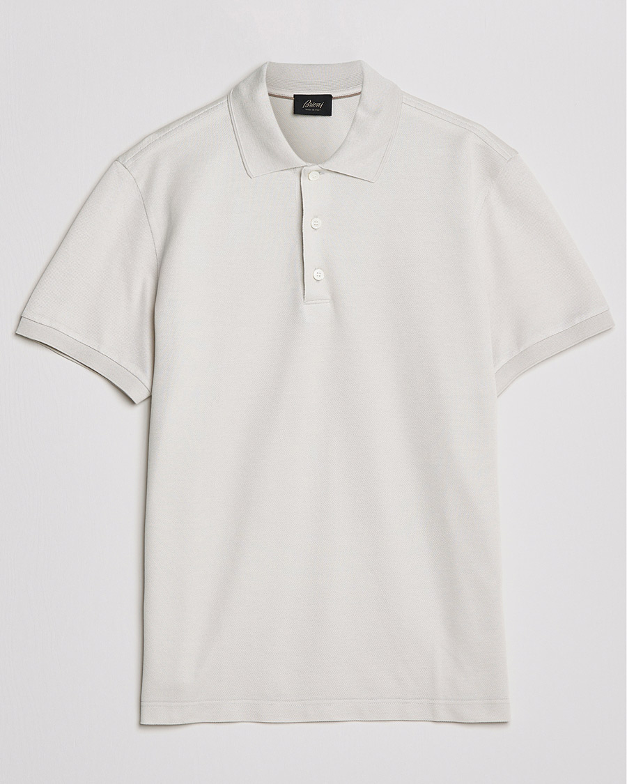 Homme | Polos | Brioni | Short Sleeve Piquet Polo Light Beige