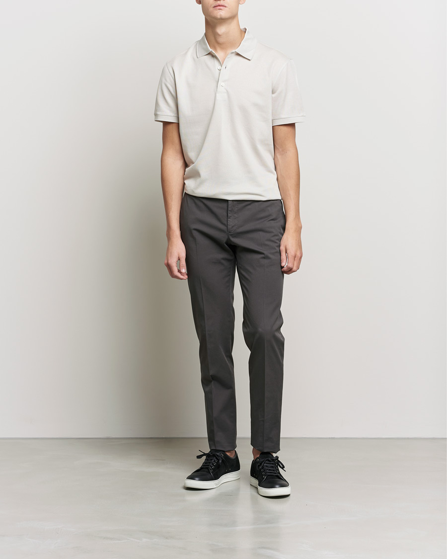 Homme | Polos | Brioni | Short Sleeve Piquet Polo Light Beige