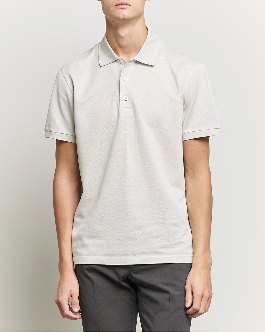 Homme | Polos | Brioni | Short Sleeve Piquet Polo Light Beige