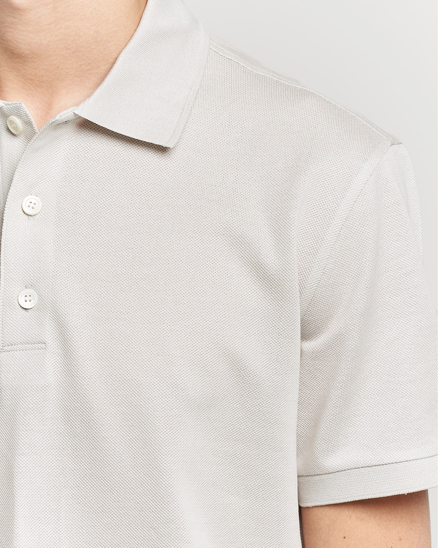Homme | Polos | Brioni | Short Sleeve Piquet Polo Light Beige