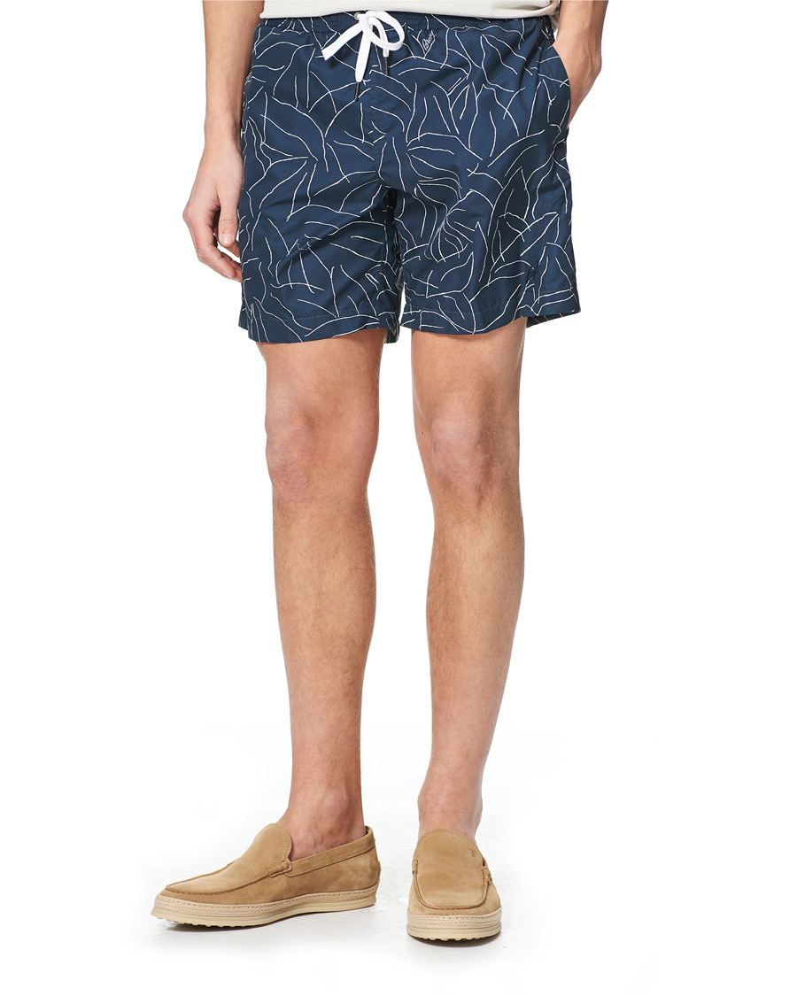 Heren | Zwembroek | Brioni | Foliage Print Swim Trunks Navy