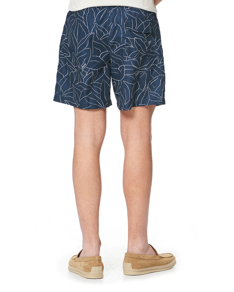 Heren | Zwembroek | Brioni | Foliage Print Swim Trunks Navy